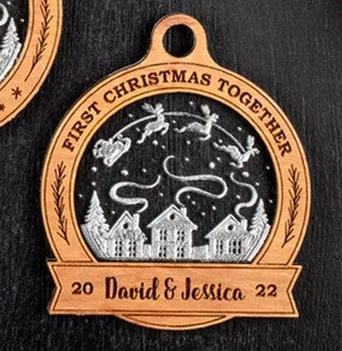 Ornament - Round 37 - "First Christmas Together" - 2 Piece